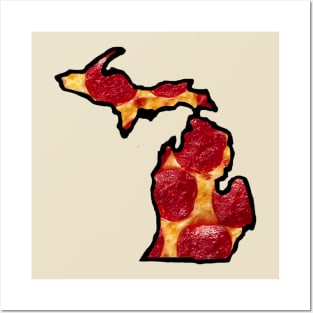 Michigan Mitten Pizza Design Posters and Art